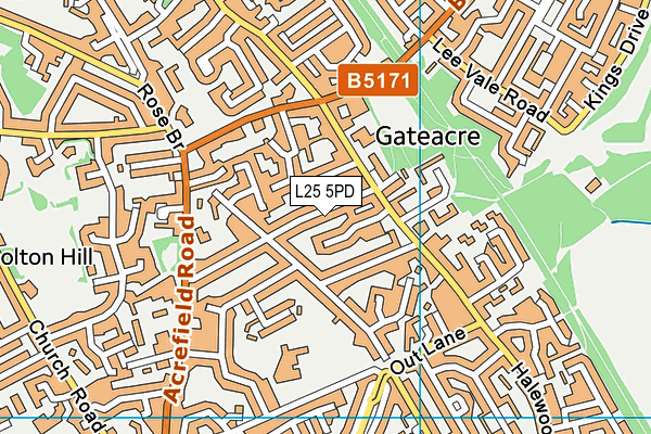 L25 5PD map - OS VectorMap District (Ordnance Survey)