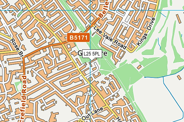 L25 5PL map - OS VectorMap District (Ordnance Survey)