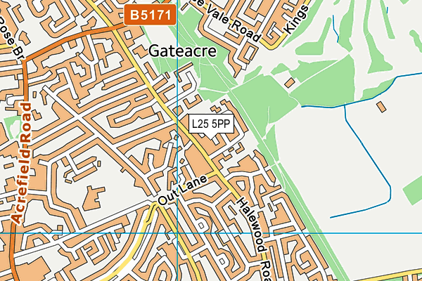 L25 5PP map - OS VectorMap District (Ordnance Survey)