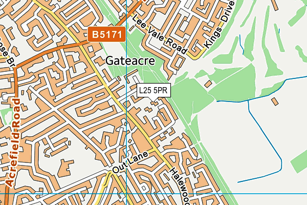 L25 5PR map - OS VectorMap District (Ordnance Survey)