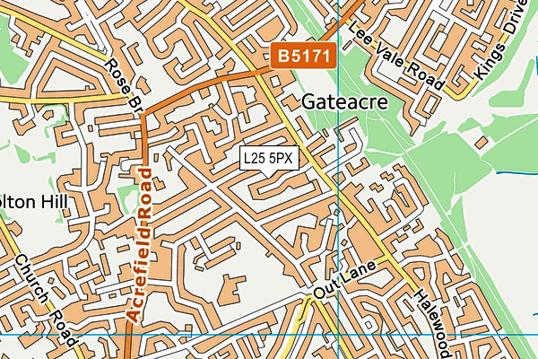 L25 5PX map - OS VectorMap District (Ordnance Survey)