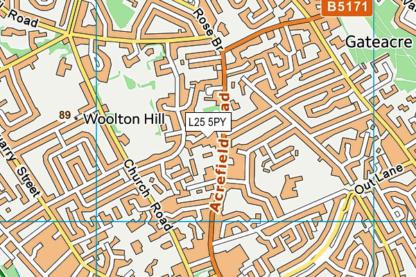 L25 5PY map - OS VectorMap District (Ordnance Survey)