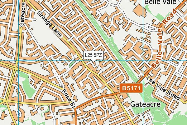L25 5PZ map - OS VectorMap District (Ordnance Survey)