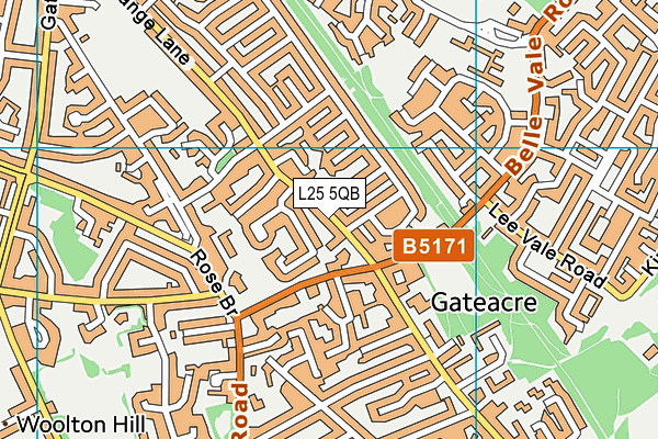 L25 5QB map - OS VectorMap District (Ordnance Survey)