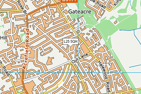 L25 5QH map - OS VectorMap District (Ordnance Survey)