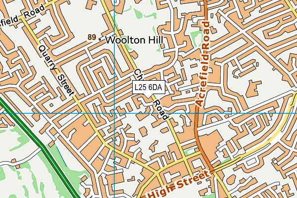 L25 6DA map - OS VectorMap District (Ordnance Survey)