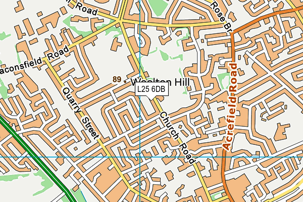 L25 6DB map - OS VectorMap District (Ordnance Survey)
