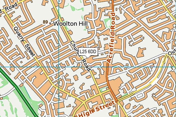 L25 6DD map - OS VectorMap District (Ordnance Survey)
