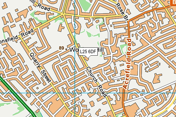 L25 6DF map - OS VectorMap District (Ordnance Survey)