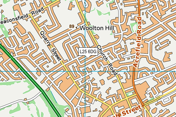 L25 6DG map - OS VectorMap District (Ordnance Survey)
