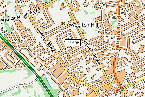 L25 6DH map - OS VectorMap District (Ordnance Survey)