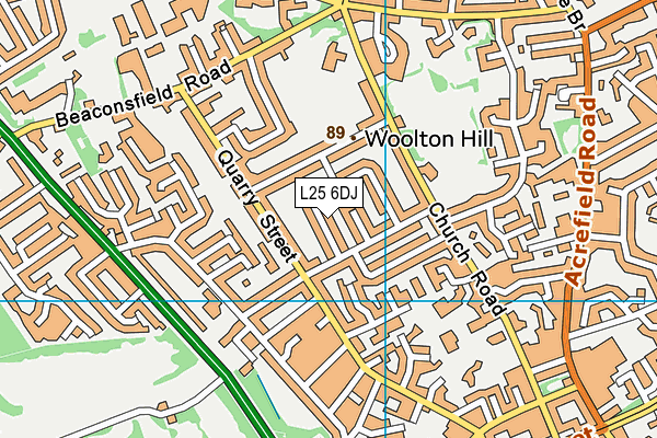 L25 6DJ map - OS VectorMap District (Ordnance Survey)