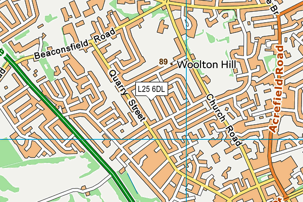 L25 6DL map - OS VectorMap District (Ordnance Survey)
