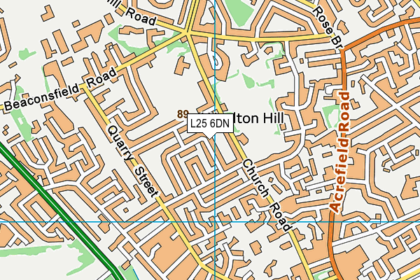 L25 6DN map - OS VectorMap District (Ordnance Survey)