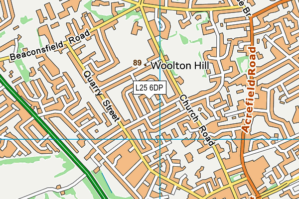 L25 6DP map - OS VectorMap District (Ordnance Survey)