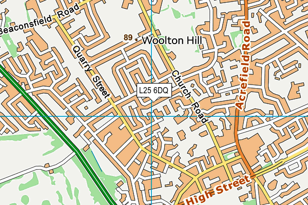 L25 6DQ map - OS VectorMap District (Ordnance Survey)