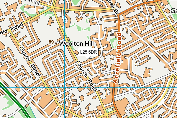 L25 6DR map - OS VectorMap District (Ordnance Survey)