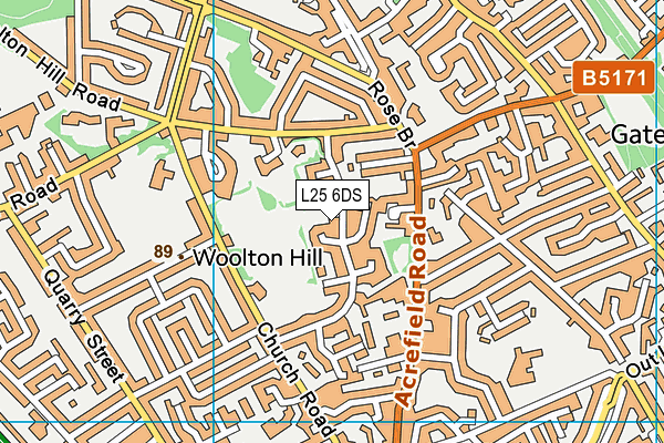 L25 6DS map - OS VectorMap District (Ordnance Survey)
