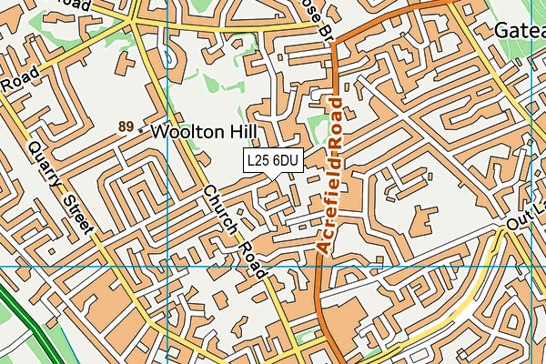 L25 6DU map - OS VectorMap District (Ordnance Survey)