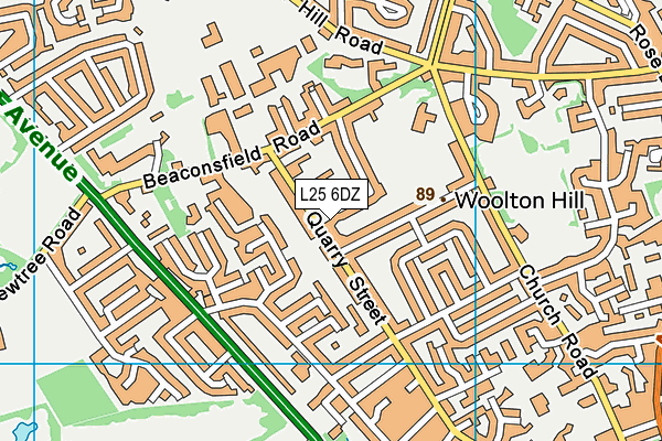 L25 6DZ map - OS VectorMap District (Ordnance Survey)