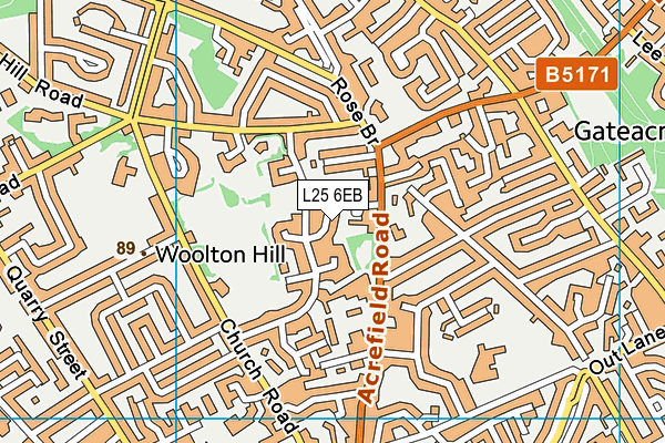 L25 6EB map - OS VectorMap District (Ordnance Survey)