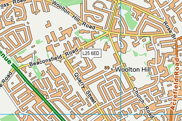 L25 6ED map - OS VectorMap District (Ordnance Survey)