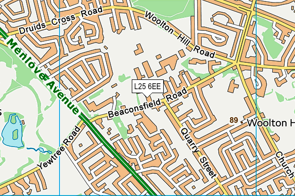 L25 6EE map - OS VectorMap District (Ordnance Survey)