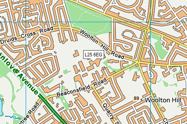 St Francis Xaviers College map (L25 6EG) - OS VectorMap District (Ordnance Survey)