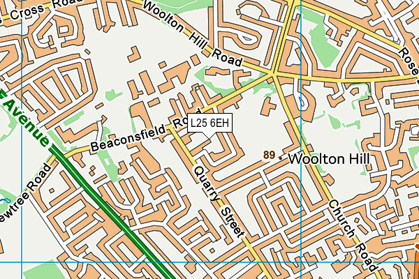 L25 6EH map - OS VectorMap District (Ordnance Survey)