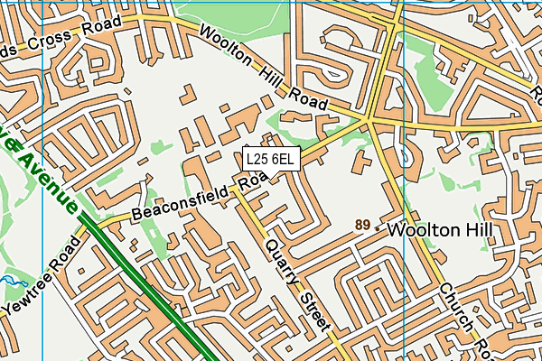 L25 6EL map - OS VectorMap District (Ordnance Survey)