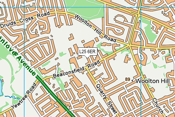 L25 6ER map - OS VectorMap District (Ordnance Survey)