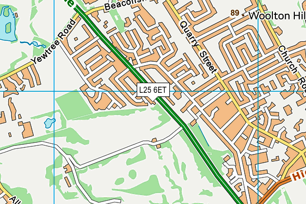 L25 6ET map - OS VectorMap District (Ordnance Survey)