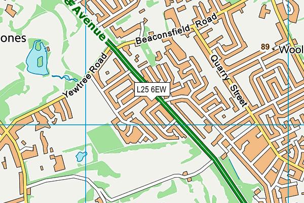 L25 6EW map - OS VectorMap District (Ordnance Survey)