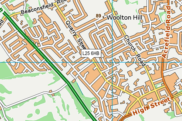 L25 6HB map - OS VectorMap District (Ordnance Survey)