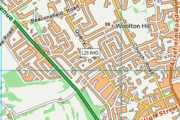 L25 6HD map - OS VectorMap District (Ordnance Survey)