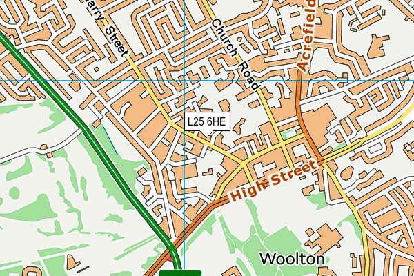 L25 6HE map - OS VectorMap District (Ordnance Survey)