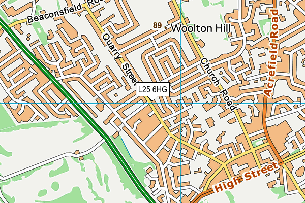 L25 6HG map - OS VectorMap District (Ordnance Survey)