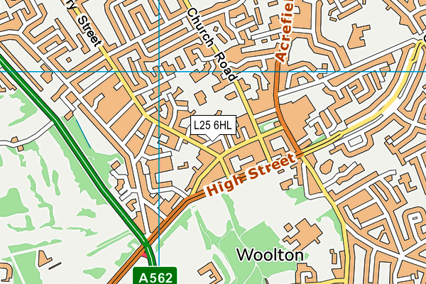 L25 6HL map - OS VectorMap District (Ordnance Survey)