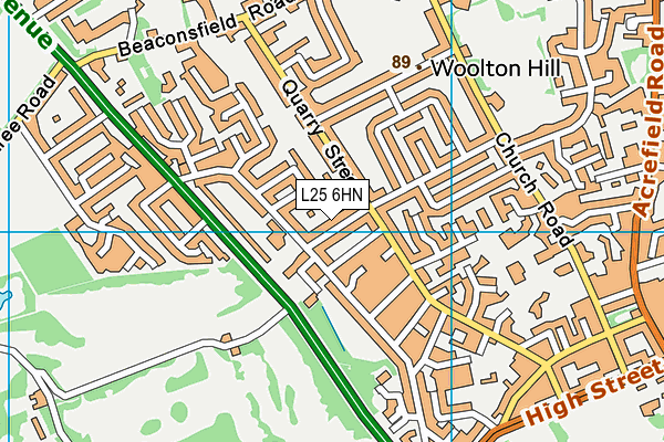 L25 6HN map - OS VectorMap District (Ordnance Survey)