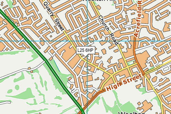 L25 6HP map - OS VectorMap District (Ordnance Survey)