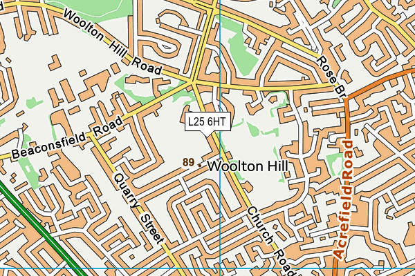 L25 6HT map - OS VectorMap District (Ordnance Survey)