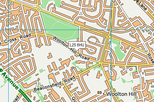 L25 6HU map - OS VectorMap District (Ordnance Survey)