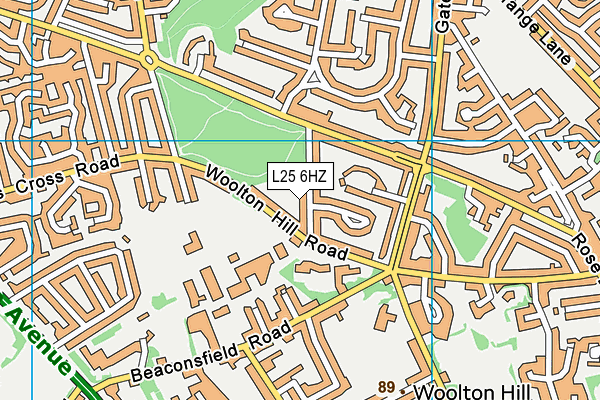 L25 6HZ map - OS VectorMap District (Ordnance Survey)