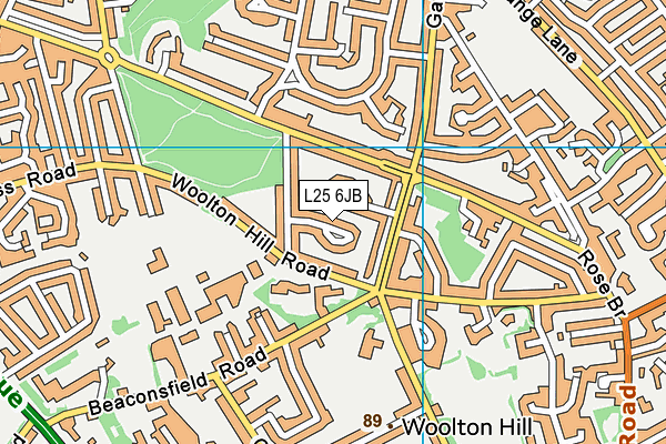 L25 6JB map - OS VectorMap District (Ordnance Survey)