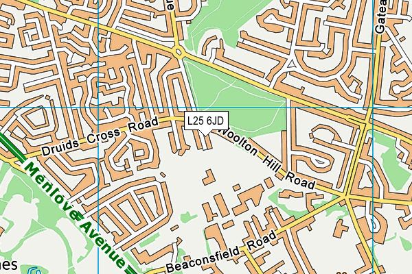 L25 6JD map - OS VectorMap District (Ordnance Survey)