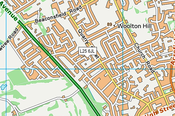 L25 6JL map - OS VectorMap District (Ordnance Survey)