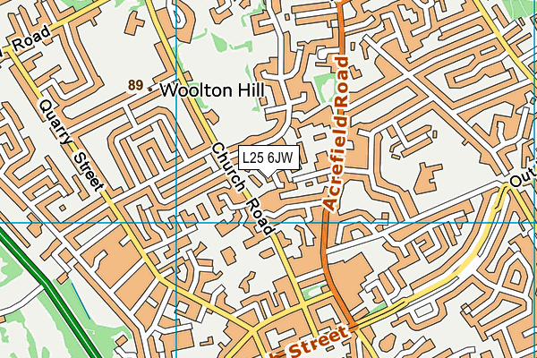 L25 6JW map - OS VectorMap District (Ordnance Survey)