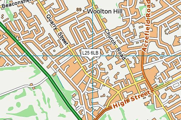 L25 6LB map - OS VectorMap District (Ordnance Survey)