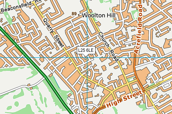 L25 6LE map - OS VectorMap District (Ordnance Survey)