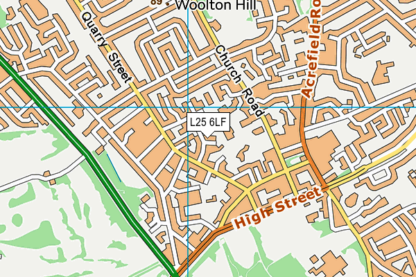 L25 6LF map - OS VectorMap District (Ordnance Survey)